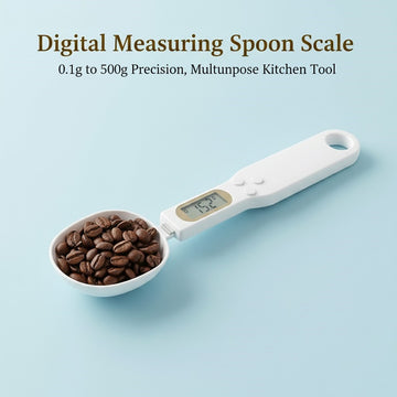 Digital Measuring Spoon Scale 0.1g to 500g Precision, LCD Display, Multipurpose Kitchen & Baking Tool