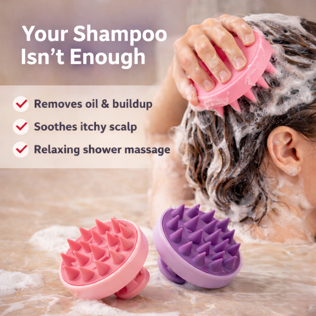 Silicone Scalp Massager (Set of 2) – Helps support healthy scalp & Relieves Dandruff