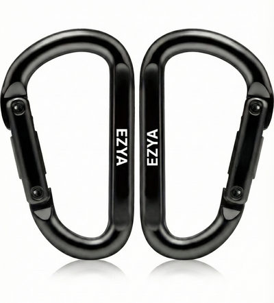 EZYA Heavy-Duty Iron Carabiner Clips – 860lbs Capacity (2-Pack)