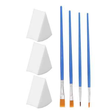 Professional 7-Piece Art Brush & Sponge Set – For Acrylics, Watercolor & Face Painting